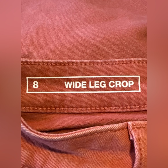 Sonoma pink orange wide leg cotton blend cropped pants size 8 - Picture 4 of 5